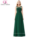 Grace Karin Sleeveless V-Back Dark Green Chiffon Prom Dress CL007555-8